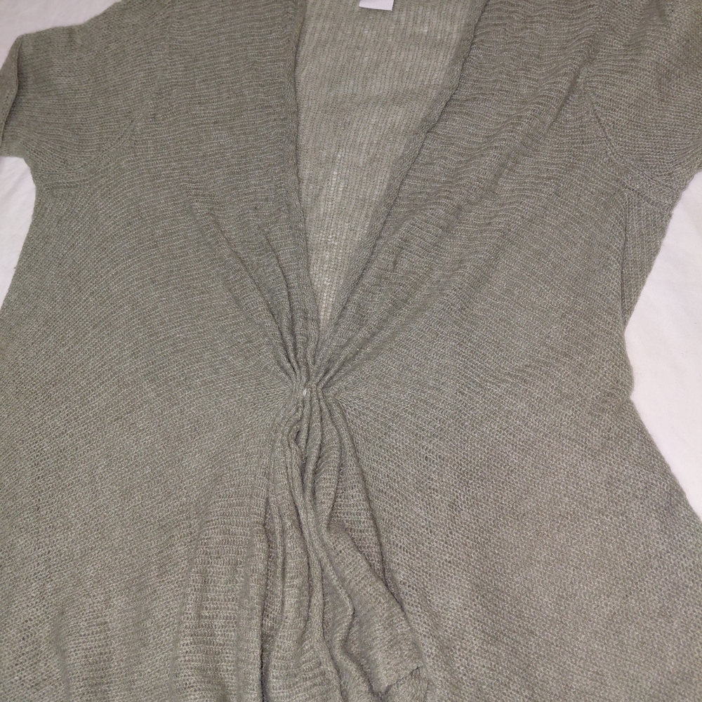 Design History Sage Green Asimetric Cardigan Sz XS 100% Cashmere - Picture 4 of 10